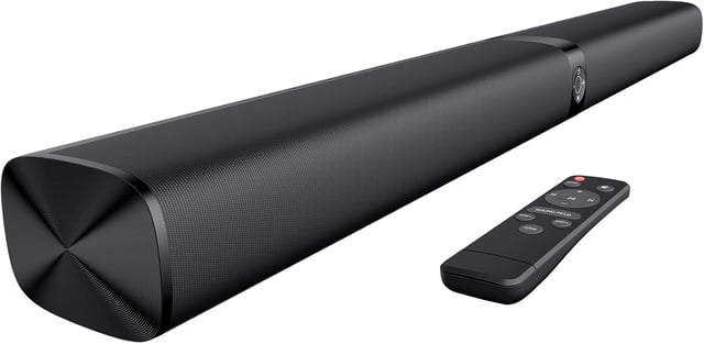 Assistrust Sound Bar for Smart TV, Soundbar with Bluetooth/ARC/Opt/AUX Connect, Auto Volume Boost, 3 Equalizer Modes, 2 in 1 Detachable Soundbar for TV/PC/Gaming/Projectors