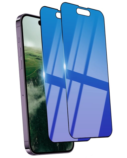 Ifaeveus 2 Pack Privacy Screen Protector for iPhone 15 Plus Tempered Glass 6.7inch Private Glass Anti-Spy Anti-Blue Light Eye Protection Anti-Scratch Full Coverage No Bubble - product photo 2 of 5