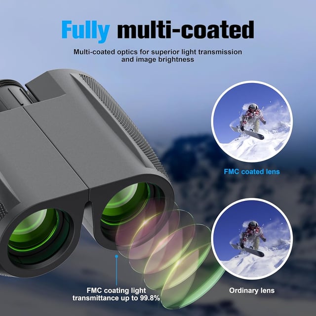 Binoculars 12x50 for Adults and Kids Night Vision Binoculars Compact Binocular Waterproof Binocular Wide Field of View for Bird Watching,Hiking,Hunting,Concert with Binocular Cases - product photo 2 of 5