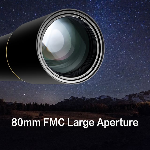 HUGERSTAR Telescope for Adults & Kids, 80mm Aperture 500mm (20X-150X) Professional Refractor Telescope for Astronomy Beginners, Portable Travel Telescopes with Tripod Phone Adapter, Stickers, Backpack - product photo 2 of 5