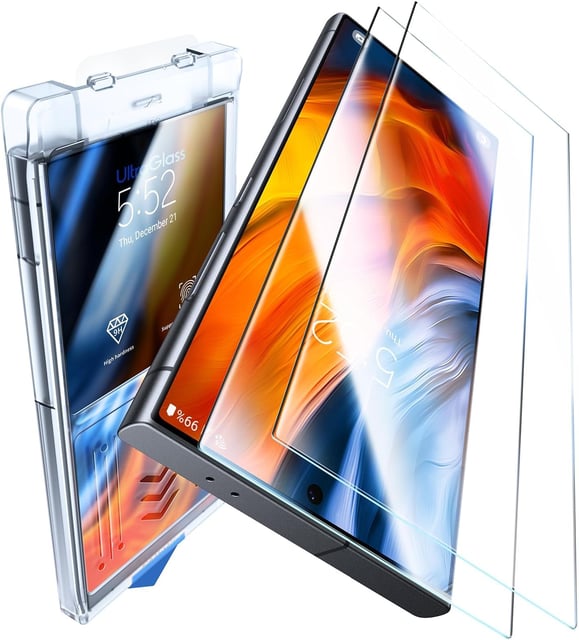 UltraGlass Unbreak Top 9H+ Glass for Samsung Galaxy S24 Ultra Screen Protector [Military Grade Shatterproof & Longest Durable] Screen Protector S24 Ultra Tempered Glass, Auto Installation, 2 Pack - product photo 3 of 5