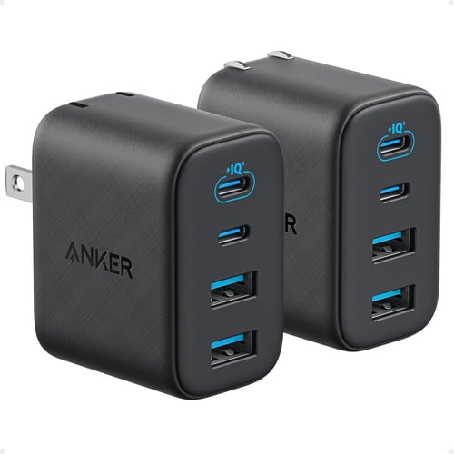 Anker Zolo 2-Pack 4-Port USB-C Wall Charger in black