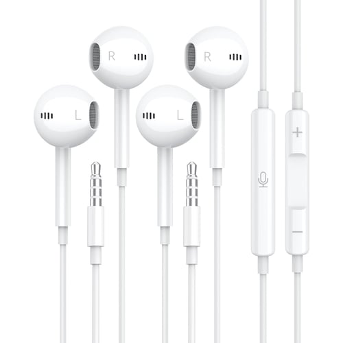 Earbuds inline microphone and volume control detail
