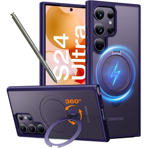 TORRAS 360° Spin Magnetic Case for Samsung Galaxy S24 Ultra in Purple
