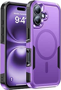 DEVISELOVE Magnetic for iPhone 16 Case Military-Grade Shockproof, Rugged Phone Case, Heavy Duty Protection [Fit for MagSafe] Anti-Fingerprint Anti-Scratch for iPhone 16 Phone Case 6.1”, Black - product photo 3 of 5