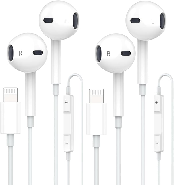 2 Pack for iPhone Headphones Wired Earbuds/Earphones with Built-in Microphone & Volume Control HiFi Stereo Nosie Reduction Compatible for iPhone 14 13 12 11 Pro Max XS XR X 8 7 6, Support All iOS - product photo 3 of 5