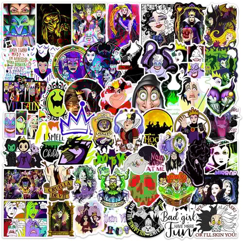 Villain Witch Stickers 50pc full pack spread