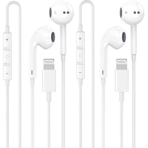 2-Pack iPhone Lightning wired earbuds in packaging