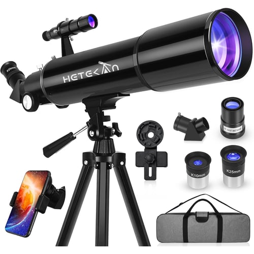 Telescope pointed at night sky