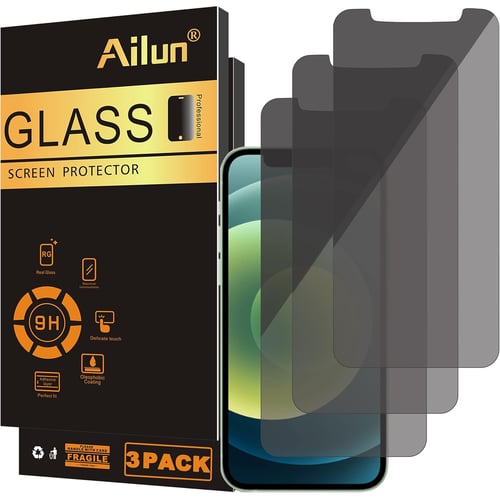 Ailun privacy screen protector package contents showing alignment tools and wipes