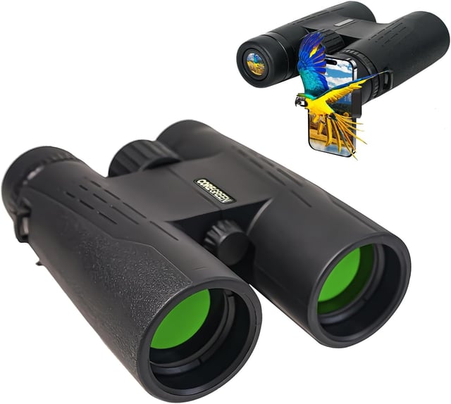 10x42 HD Binoculars for Adults High Powered, Coregreen BAK-4 Prism FMC Lens Professional, Large View Binoculars with Clear Low Light Vision for Bird Watching Hunting Hiking Travel Cruise