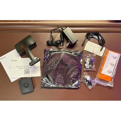 Govee TV Backlight 3 Pro close-up of LED strip and camera mount