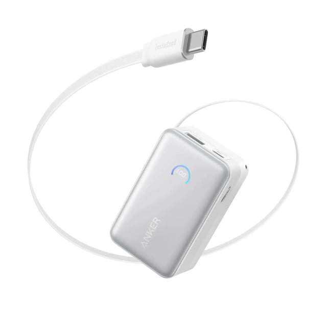 Anker Nano Portable Charger, 45W 10000mAh with 2.3 ft Retractable Cable, Compact Power Bank, Travel Essential Phone Battery Pack for iPhone 17/16 Series, iPad, Galaxy, Pixel, and More - product photo 4 of 5