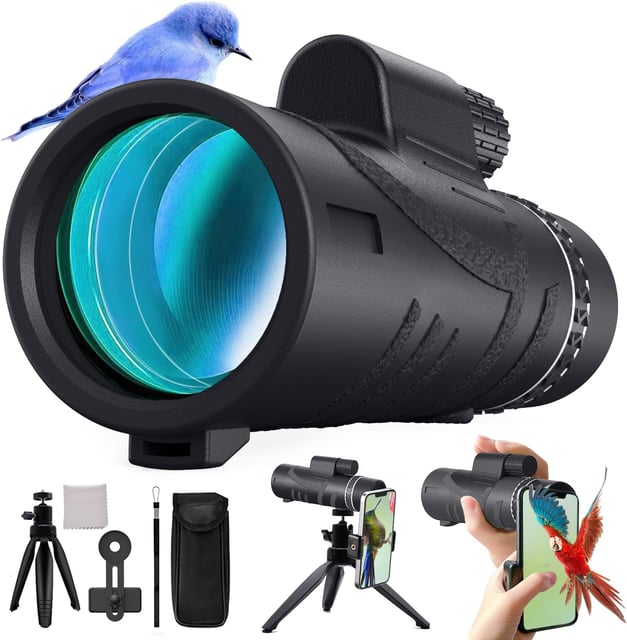 40x60 Telescope with Smartphone Adapter and Telescope Cases, Telescope for Adults High Powered, Monocular for Adults, Compact Low Light Vision for Wildlife, Hunting, Camping,Adventures - product photo 3 of 5