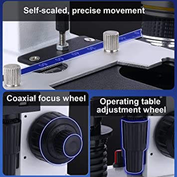 Woehrsh Compound Microscope Kit with WF10x and WF25x Eyepieces, Slides for Students, Home School Lab - product photo 2 of 5