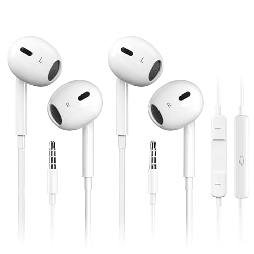 FUHAYA 2 Pack Wired Earbuds,Ultra Clear Calls & No Noise Headphones Earbuds Wired 3.5mm, in-Ear Earphones with Built-in Mic Compatible for iPhone/iPad/Android/Laptop/PC - product photo 4 of 5