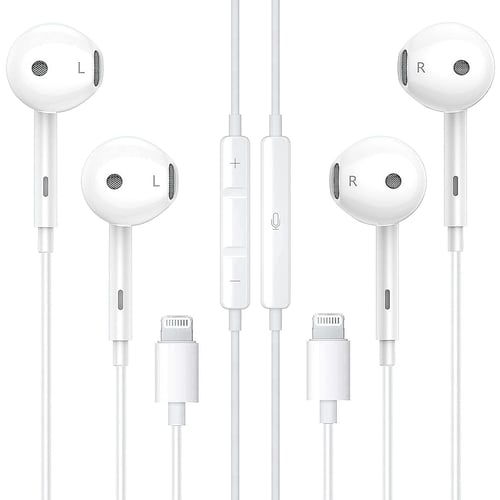 USB-C wired earbuds 2-pack for iPhone and Samsung