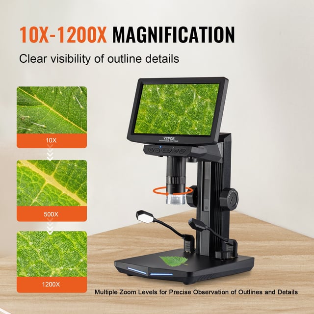 Hayve DM13 10.1 Inch LCD Digital Microscope, 16MP 2000X HD IPS Soldering Microscopes for Adults, Electronics Repair, Coin Microscope Magnifier for Error Coins with Screen, 10 LED Lights, 32GB - product photo 4 of 5