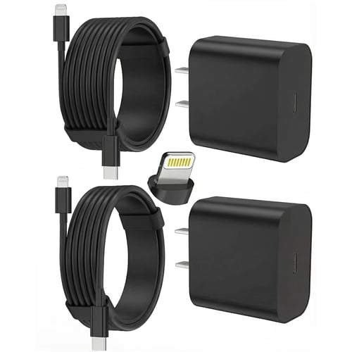 FEEL2NICE iPhone Fast Charger 2-Pack bundle with cables