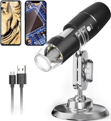 Handheld Digital Microscope Wireless Portable for Kids Adults 50x-1000x Magnification with 360 Rotate Stand Compatible with iOS/Android iPhone, iPad - product photo 3 of 5