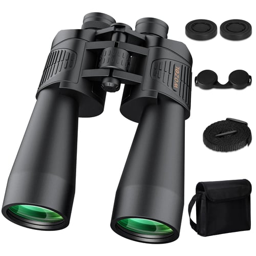 WOZEL compact binoculars size comparison and build detail