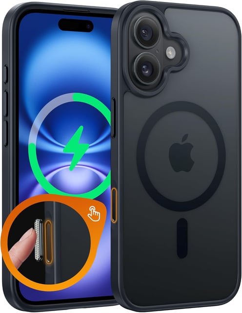 FNTCASE for iPhone 16 Pro Case: Magnetic Matte Translucent Military Grade Drop Protective Phone Case | Shockproof Thin Rugged Durable Protection Bumper Cover - product photo 3 of 5