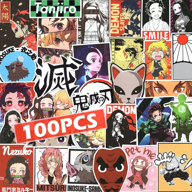 55pcs Demon Anime Slayer‌ Stickers for Teens, Teen-Age Hot Cartoon Sticker for Water Bottle,Laptop,Waterproof Vinyl Decals for Teen Adult Party Supply Favor Decor(Colourful-A) - product photo 2 of 5