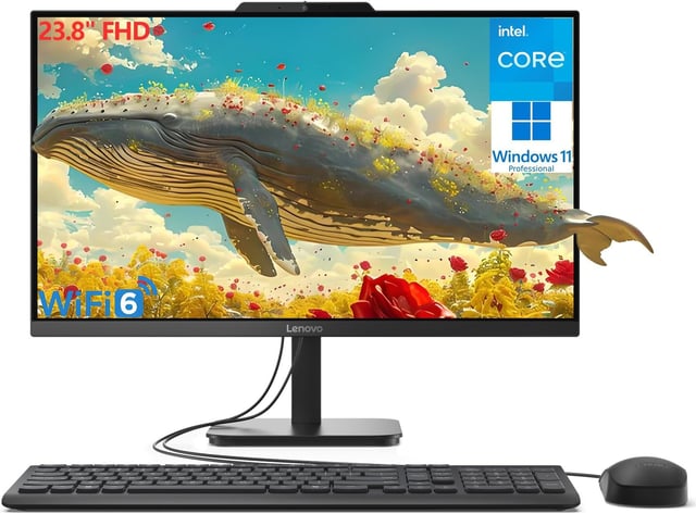 Lenovo 24" FHD All-in-One Desktop Computer for Home & Office, Intel Processor, 8GB RAM, 256GB PCIe SSD, HDMI, WiFi 6, Bluetooth 5.2, Business AIO, Vent-Hear, Wireless Keyboard & Mouse, Windows 11 - product photo 4 of 5