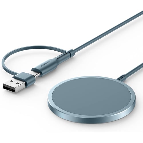 Dual port MagSafe charger showing iPhone and AirPods charging positions