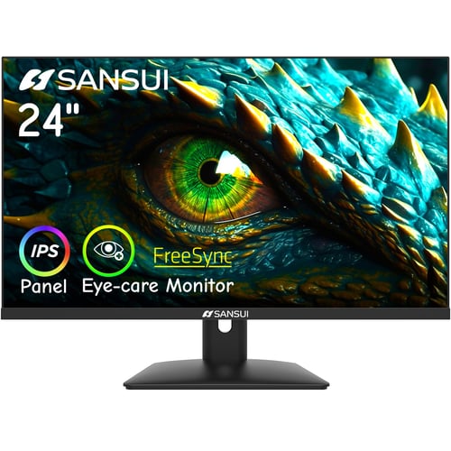 SANSUI 24-inch monitor in home office setup