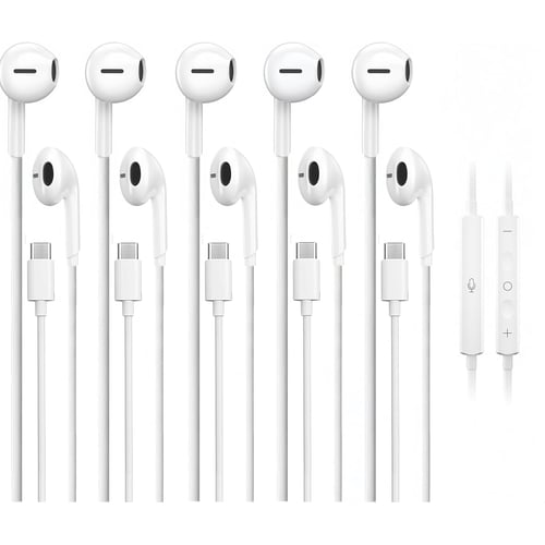 5 Pack USB-C earbuds bundle overview