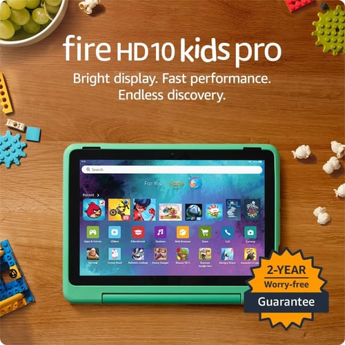Fire HD 10 showing home screen interface