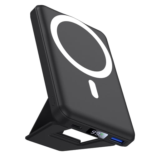 AOGUERBE Power Bank with foldable stand and LED display