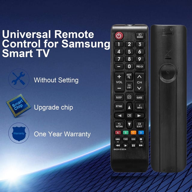 BN59-01301A Universal Replacement Remote Control Compatible with Samsung Smart TVs, LED, LCD, HDTV, 3D TVs(Updated from BN59-01199F/BN59-01289A) - product photo 4 of 5