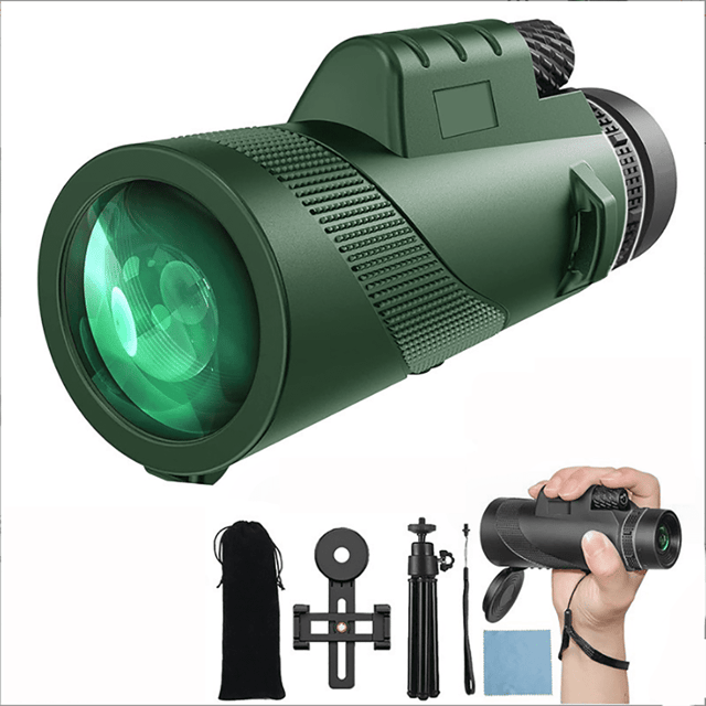 Monocular Telescope 80 x 100 High Powered Monoculars for Adults with Tripod, Monocular for Smartphone Suitable for Bird Watching Larger Vision Monoculars for Adults with BAK4 Prism & FMC Lens Black - product photo 2 of 5
