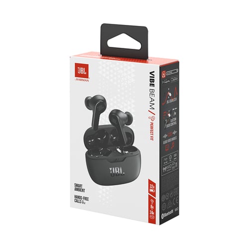 JBL Vibe Beam earbuds black colorway right side view