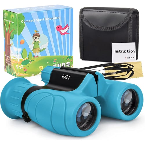 Kids binoculars 8x21 compact design in blue