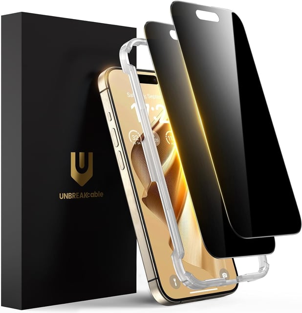 UNBREAKcable 3-Pack Screen Protector for iPhone 15, Double Shatterproof Tempered Glass [Easy Installation Frame] [99.99% HD Clear] [9H Hardness] [Full Coverage] [Case Friendly] for Apple 15 6.1 inch - product photo 4 of 5