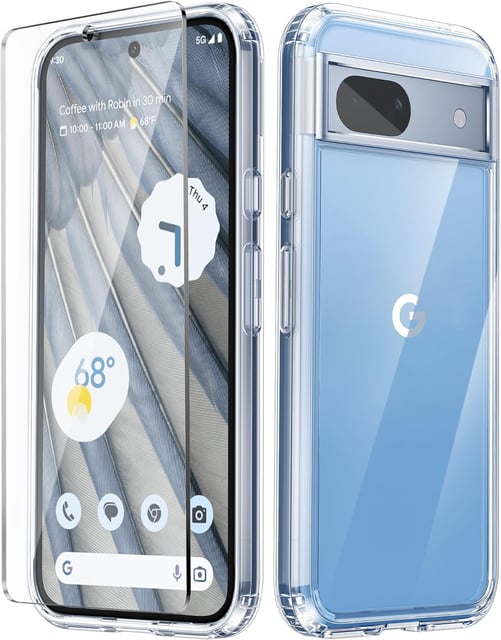 FNTCASE for Google-Pixel 8a Case Clear: Support Wireless Charging Military Grade Drop Protection Anti Yellowing Cell Phone Cover - Rugged Durable Shockproof Protective Bumper(Clear) - product photo 2 of 5