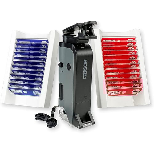 Carson MicroFlip MP-250BUN bundle with prepared slides