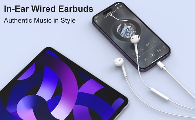 USB C Headphones for iPhone 17/16/15 Pro Max Plus Type C Earphones with Microphone & Remote Noise Cancelling Earbuds for iPhone 17/16/15 Pro, iPad, Galaxy S23/S22/S21/S20/Ultra Note 10/20 - product photo 5 of 5