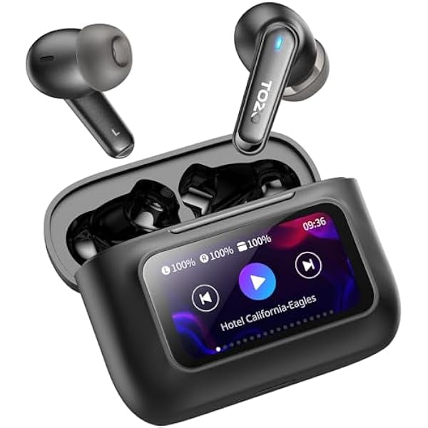 TOZO Hybrid Active Noise Cancelling Wireless Earbuds with 6 Mics AI Clear Call Ear Buds 68H Playtime with LED Display 32 Preset EQs via APP Bluetooth 5.3 IPX8 Waterproof in Ear Headphones - product photo 2 of 5