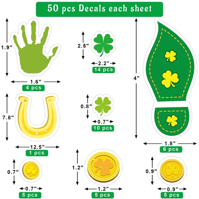 300 Pack St Patricks Day Stickers, Leprechaun Trap Supplies Irish Shamrock Clover Decals for Classroom Prizes, Envelopes, Scrapbooking, Party Favors - Cute Paddy‘s Day - product photo 2 of 5