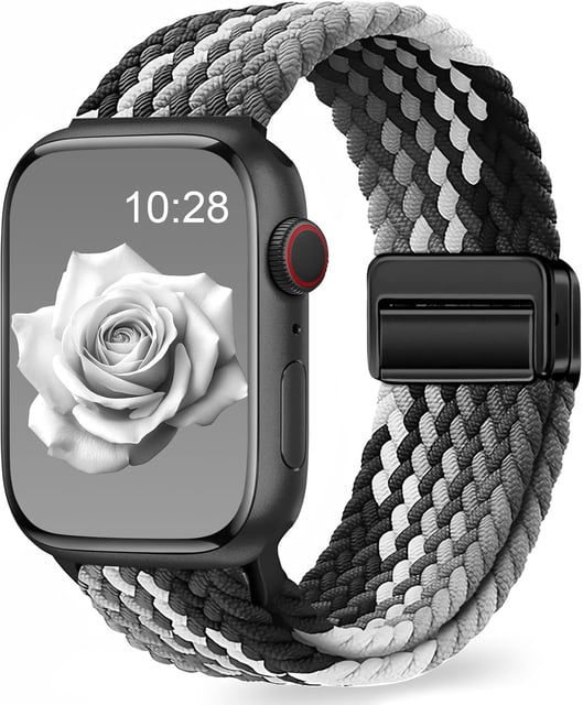 EVIE BAND Braided Stretchy Loop with Magnetic Clasp Compatible with Apple Watch Band for Women Men 38mm 40mm 41mm 42mm 44mm 45mm 49mm, Sport Nylon Strap for iWatch Series 10 9 8 7 6 5 4 3 2 Ultra SE - product photo 4 of 5