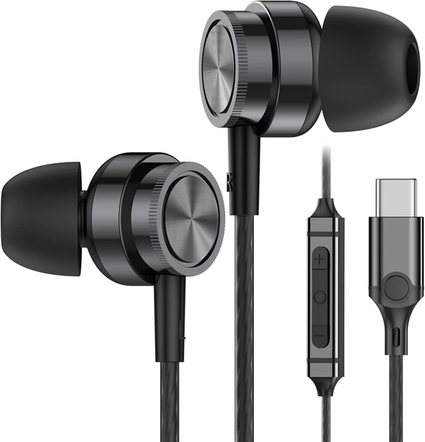 USB C Headphone for Samsung S26 S25 FE S24 A16 A17 Wired Earbuds Magnetic in-Ear Type C Earphone with Microphone Volume Control Bass Stereo Noise Canceling for iPhone 17 Pro Max 16 16e 15 Pixel 10a 9a - product photo 3 of 5