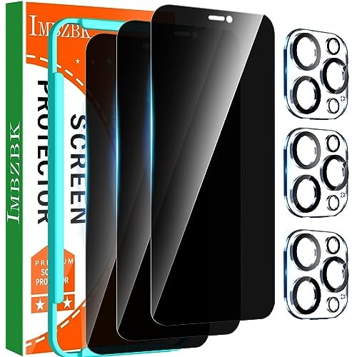 IMBZBK Privacy Screen Protector and Camera Lens Protector Bundle for iPhone 12 Pro Max