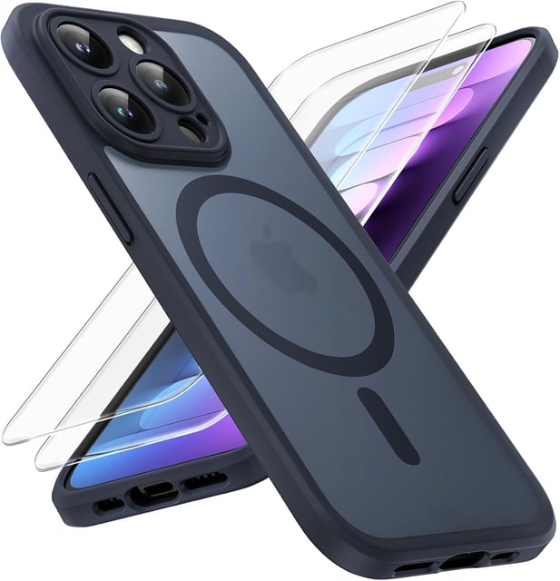 FNTCASE for iPhone 16 Pro Case: Magnetic Matte Translucent Military Grade Drop Protective Phone Case | Shockproof Thin Rugged Durable Protection Bumper Cover - product photo 2 of 5