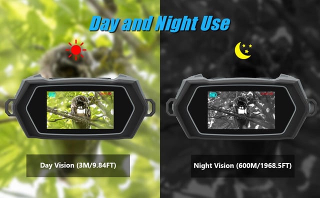 Digital Night Vision Binoculars with 2.4" IPS Screen, 12X Zoom Infrared Binoculars with Camera, Built-in Display, Includes 32GB Memory Card for Bird Watching, Hiking, Travel - product photo 2 of 5