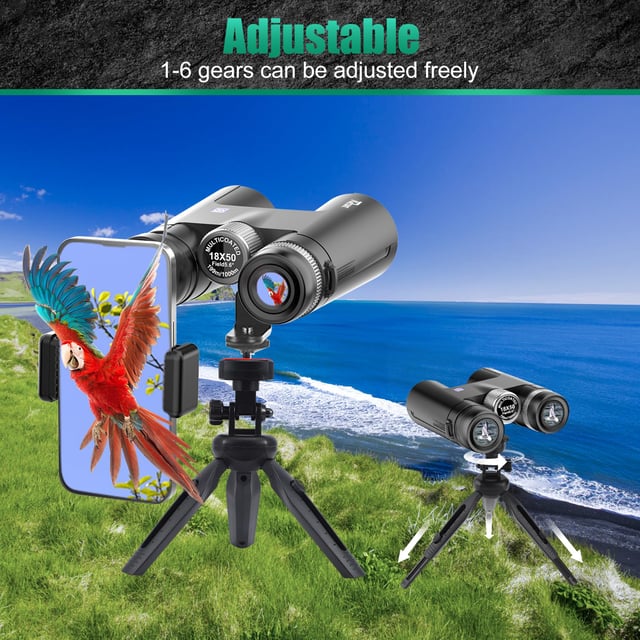 18X50 High Powered Binoculars for Adults with Upgraded Phone Adapter, Tripod and Tripod Adapter,Waterproof Compact Binoculars with Low Light Vision for Bird Watching,Travel,Sightseeing - product photo 3 of 5