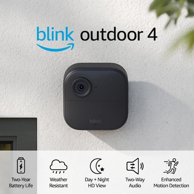 Blink Outdoor 4 – Wireless smart security camera, two-year battery life, 1080p HD day and infrared night live view, two-way talk. Sync Module Core included – 1 camera system - product photo 4 of 5